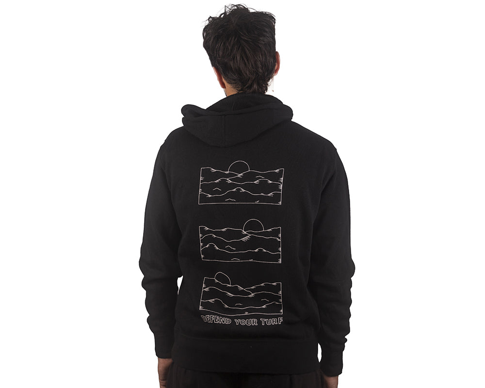 Phases Unisex Zip Hood Black