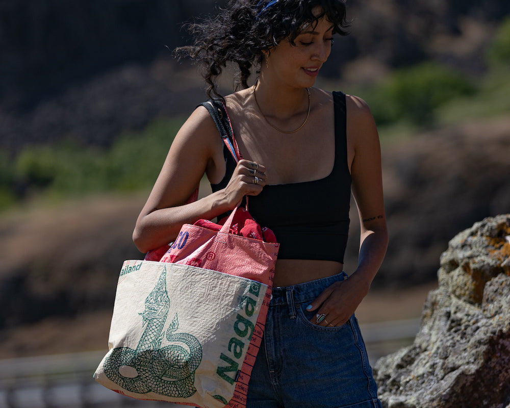 recycled large tote bag