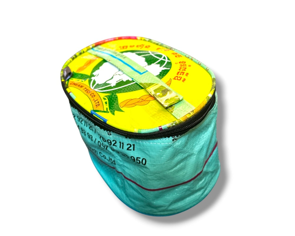 colorful sustainable travel toiletry bag
