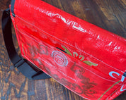 bright red sustainable crossbody bag