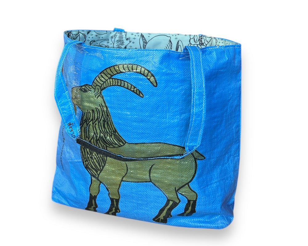 primary color tote bag made from upcycled materials