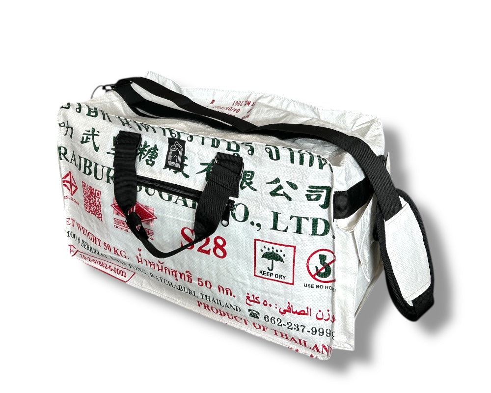unique fun print sustainable durable duffel