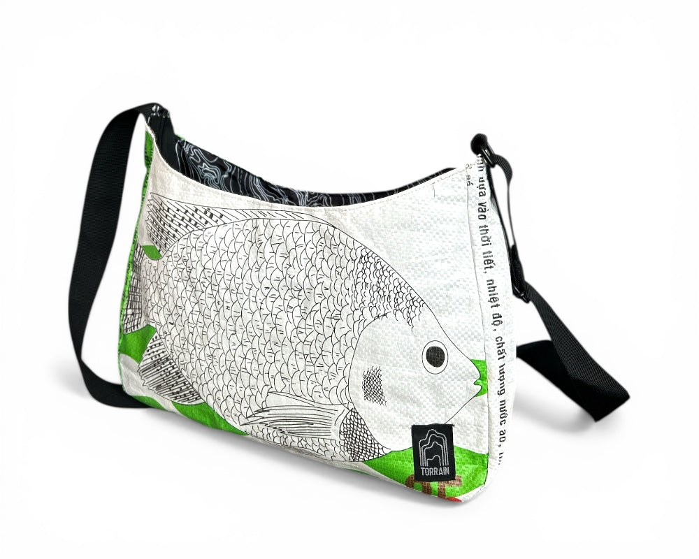 carryall crescent bag recycled materials