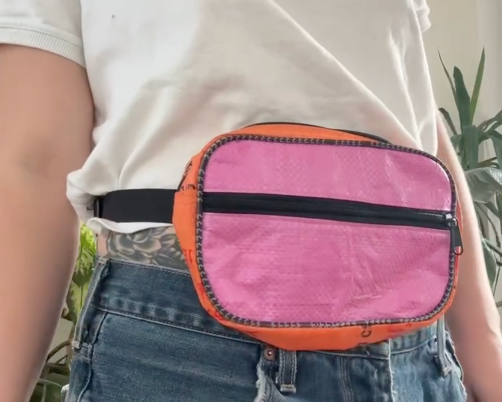 eco friendly small pink fanny pack