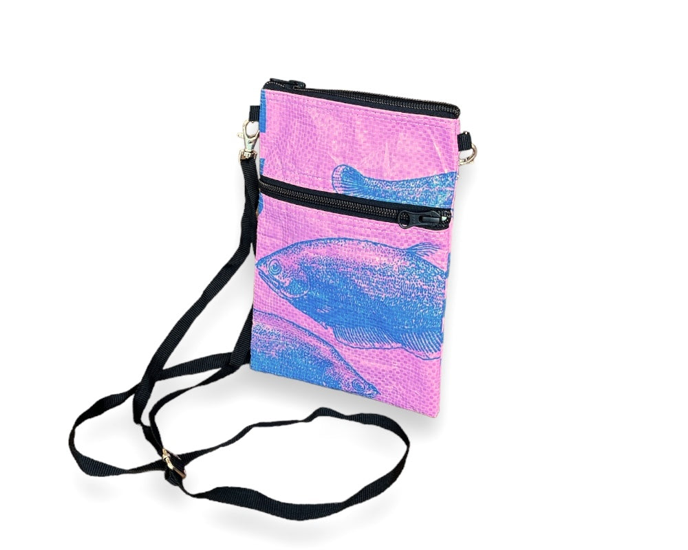 crossbody travel bag for women TORRAIN Recycled Bags: Upcycled Small Crossbody Purse