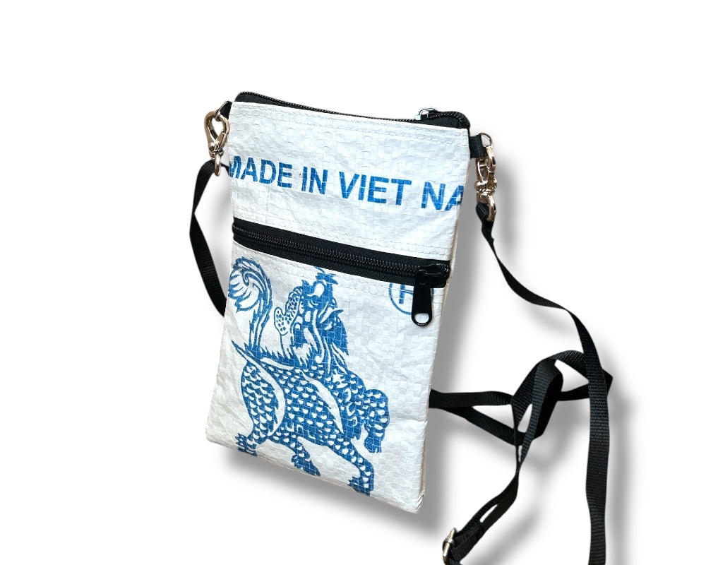 upcycled mini travel crossbody bag