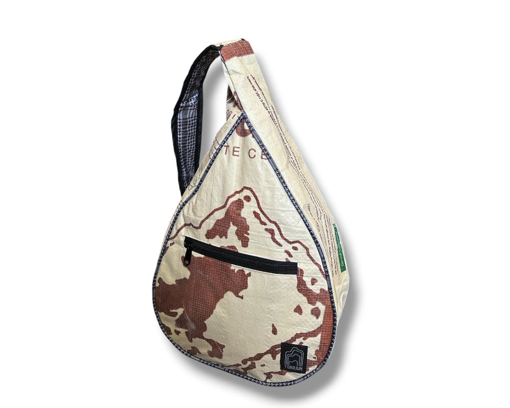 handmade sustainable sling backpack