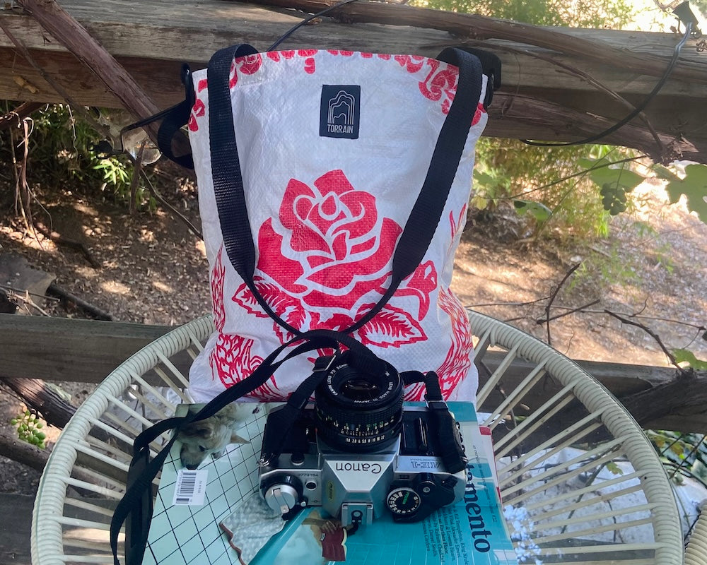 sustainable travel crossbody bag