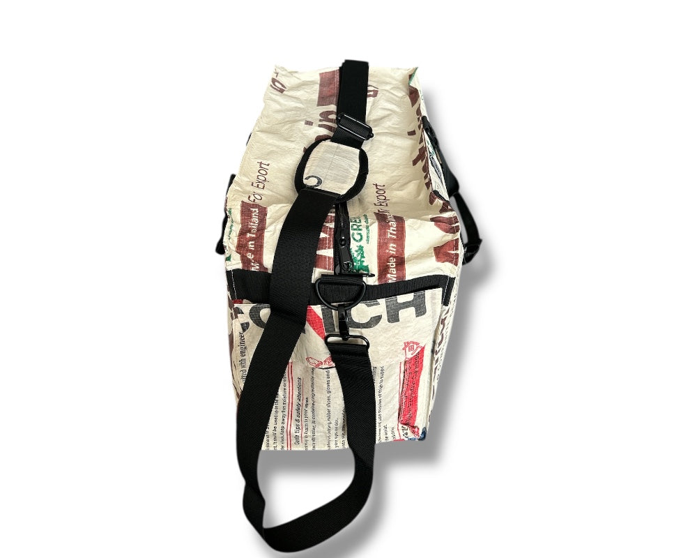 upcycled duffel bags that stand out