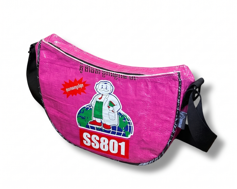 recycled sustainable bright pink purse bag