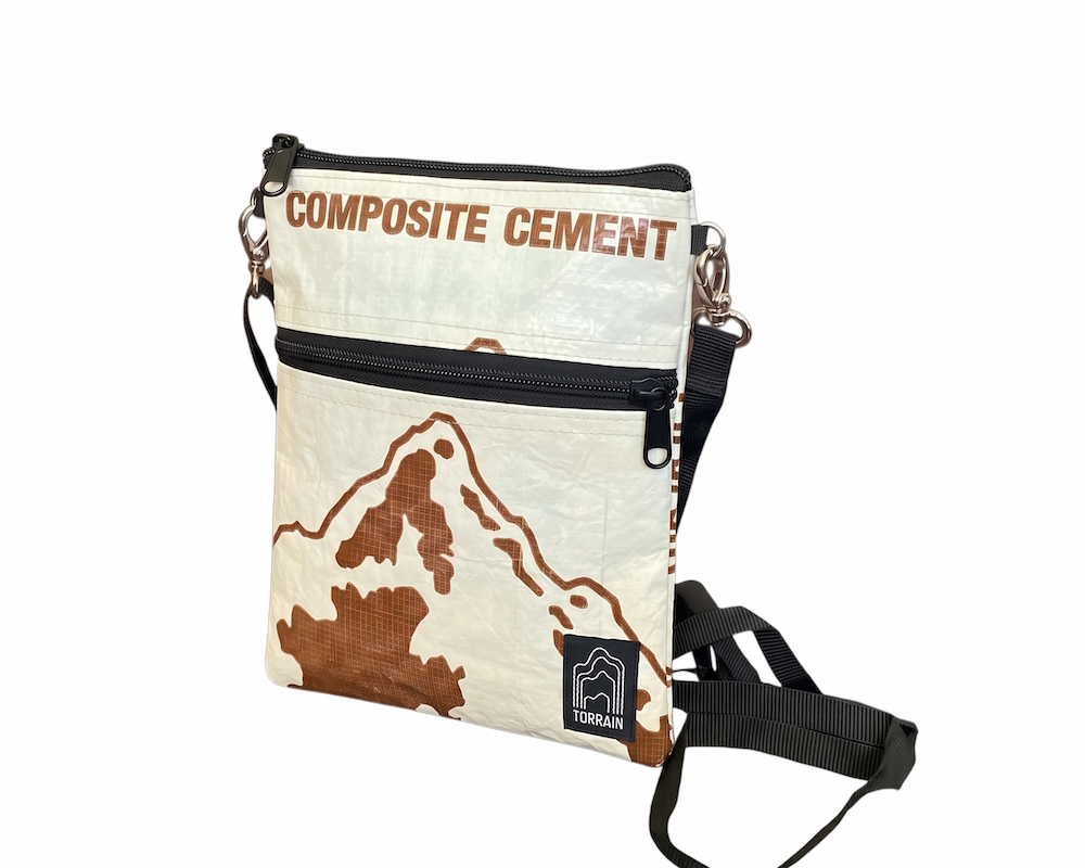 upcycled cement bag purse