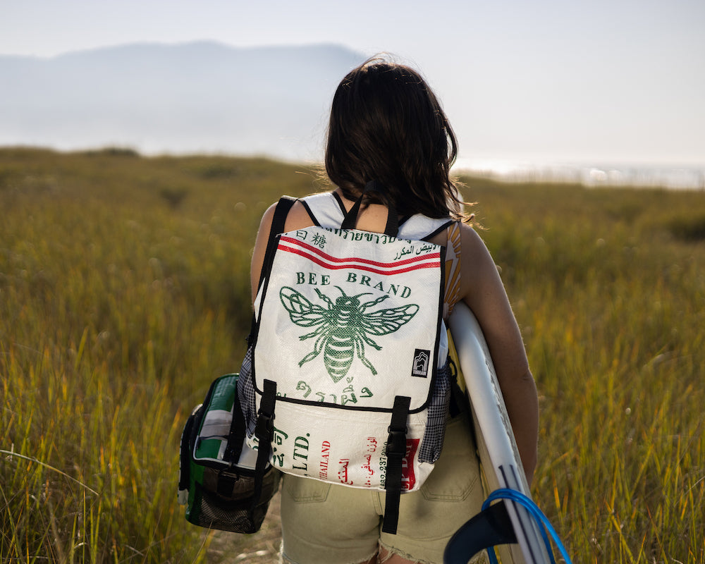 travel backpacks from recycled materials