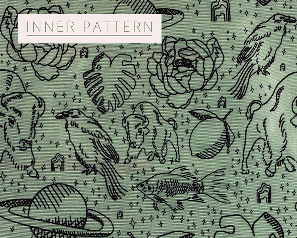 large duffel bag inside lining